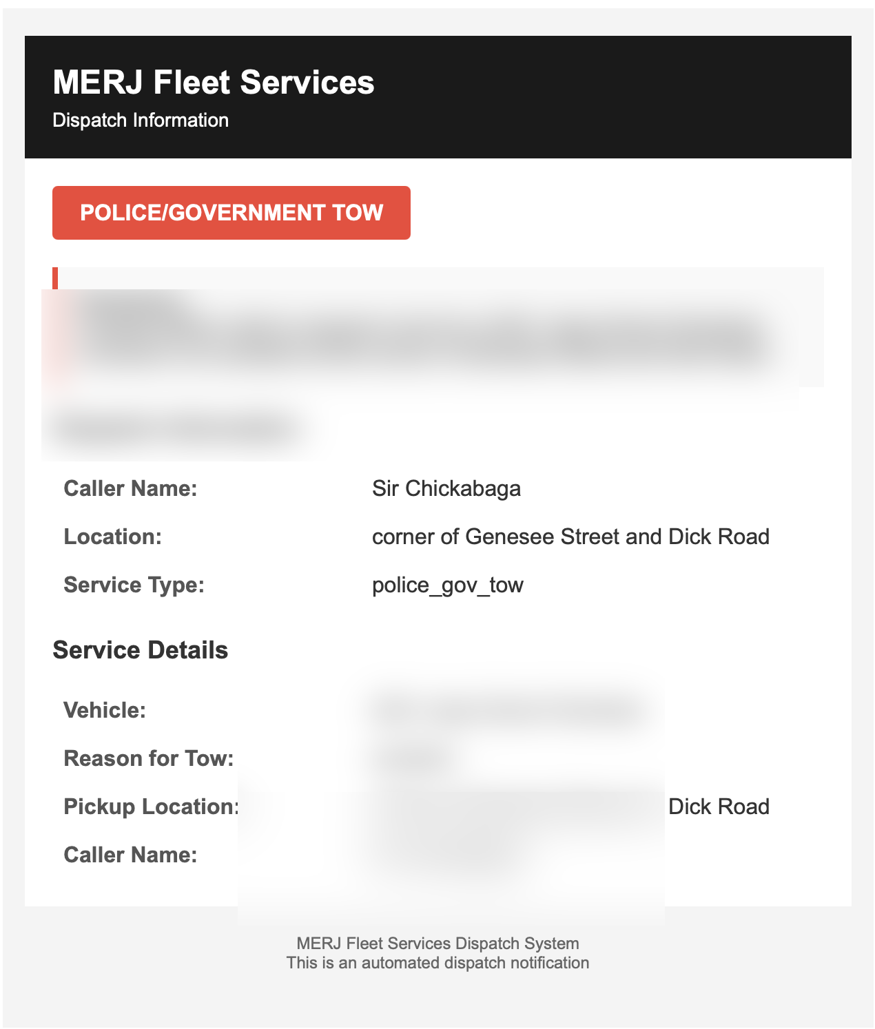 Dispatch notification example 7